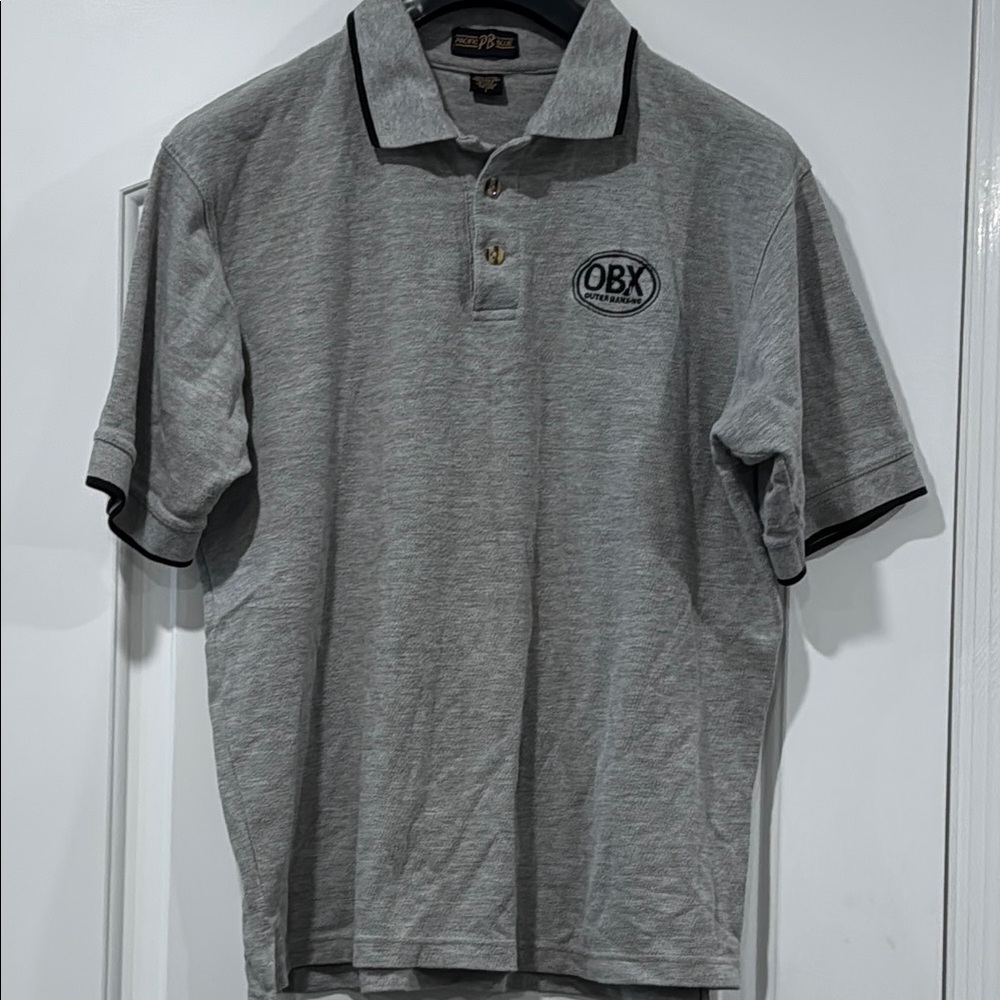Pacific Blue Gray OBX Outer Banks Polo Shirt Size Men’s Large